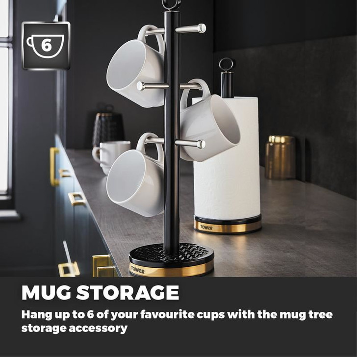 Tower Mug Tree & Kitchen Roll Holder Set Top Choice